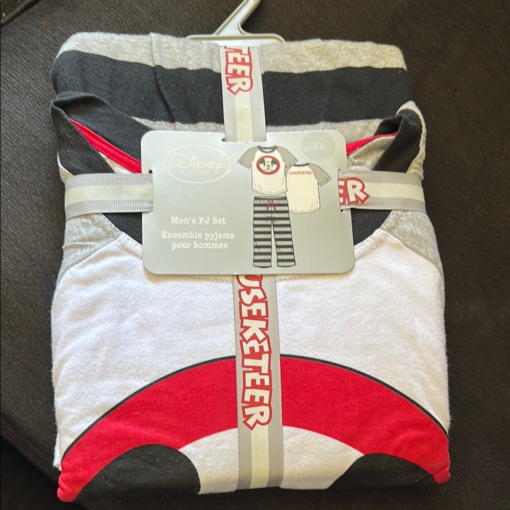 Disney Men's Pajama Set in Red, Black, and Gray XL
